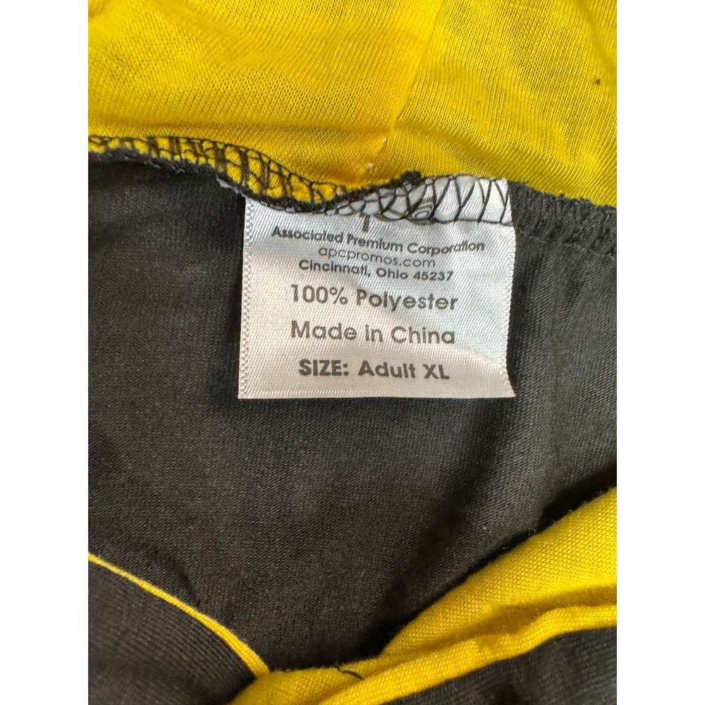 Pittsburgh PGH Short Sleeve Hoodie Mens XL Black Yellow Lightweight SGA - Picture 2 of 4